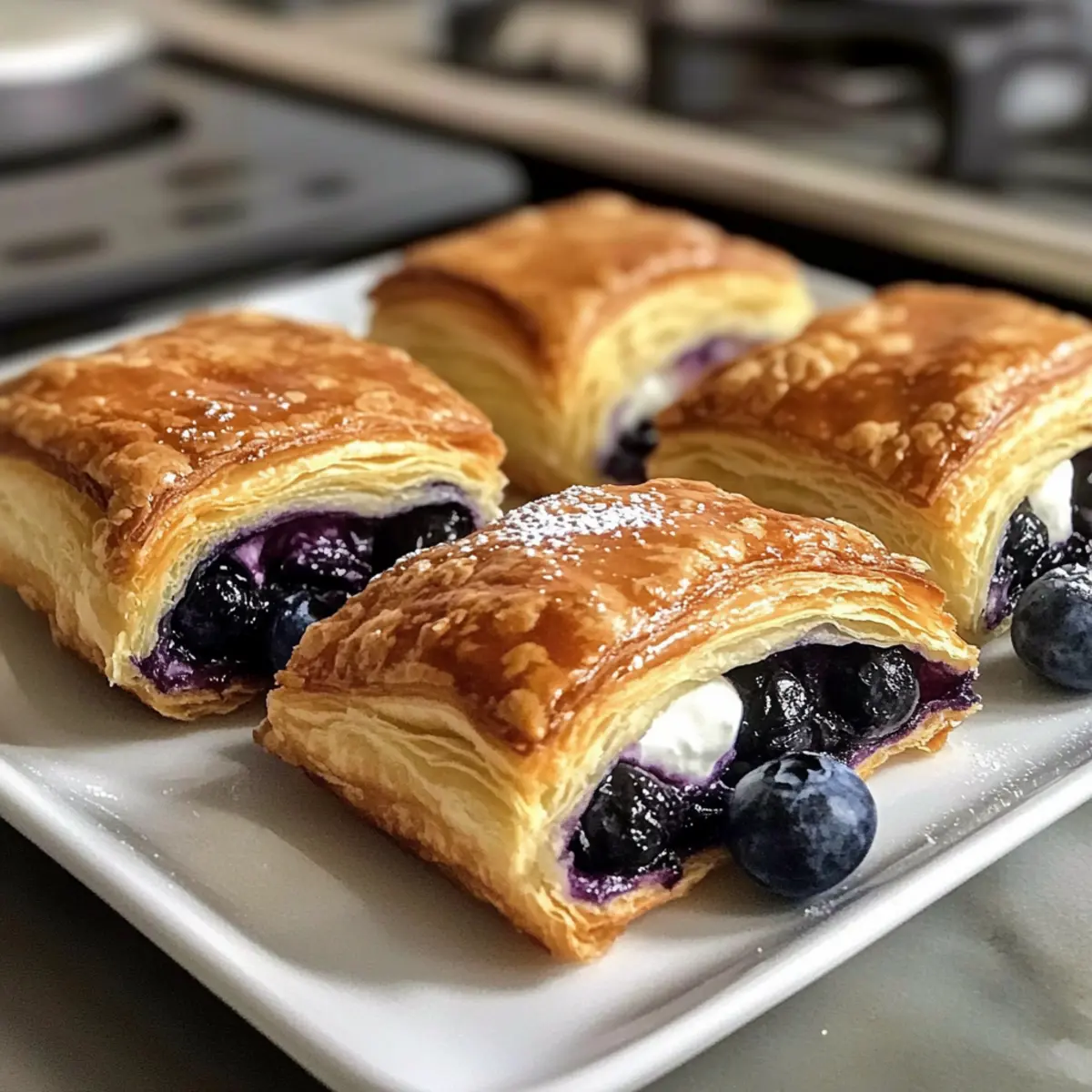 BlA¤tterteig mit Blaubeeren und FrischkA¤se cvzttt