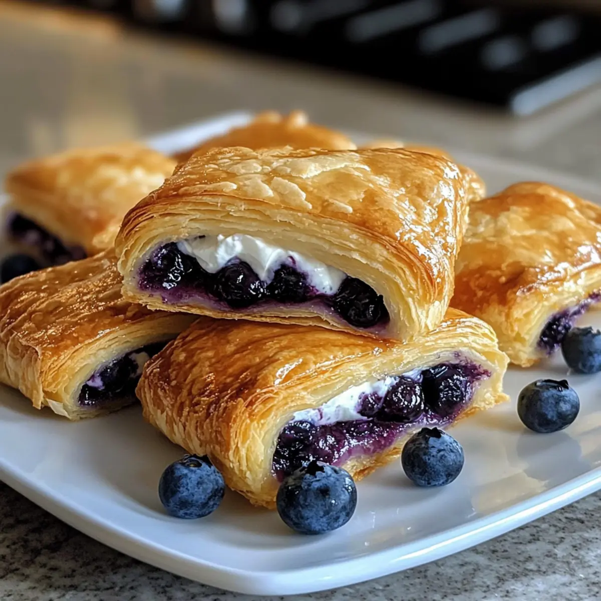 BlA¤tterteig mit Blaubeeren und FrischkA¤se pdokqe