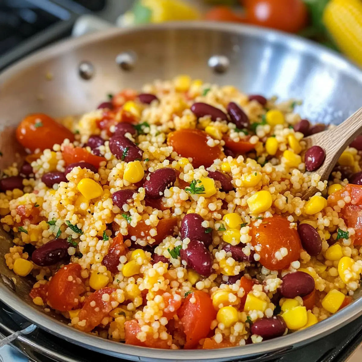 Couscous Pfanne mit Tomaten und Kidneybohnen qq77w4