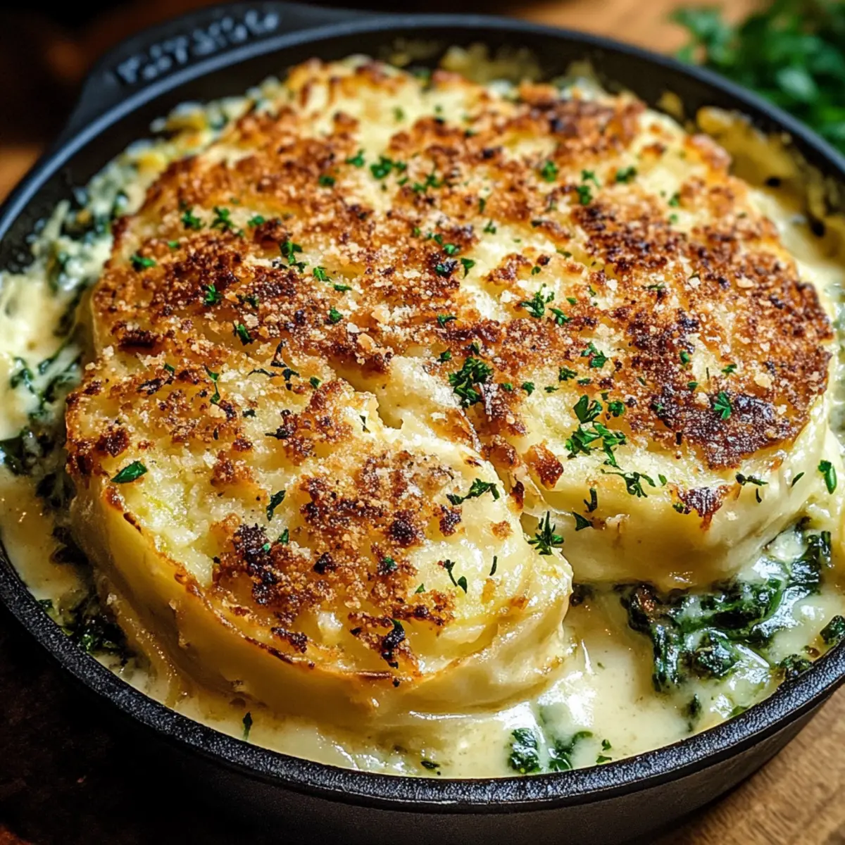 Cremig A¼berbackener Spitzkohl mit CafA© tak1uc