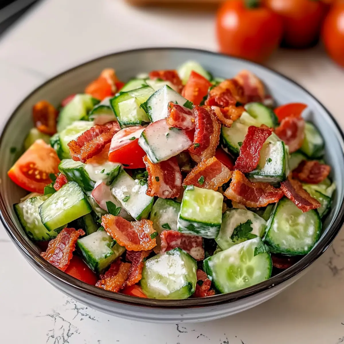 Knuspriger Gurkensalat mit Speck