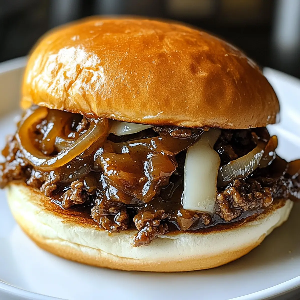 Französische Zwiebelfleisch Sloppy Joes