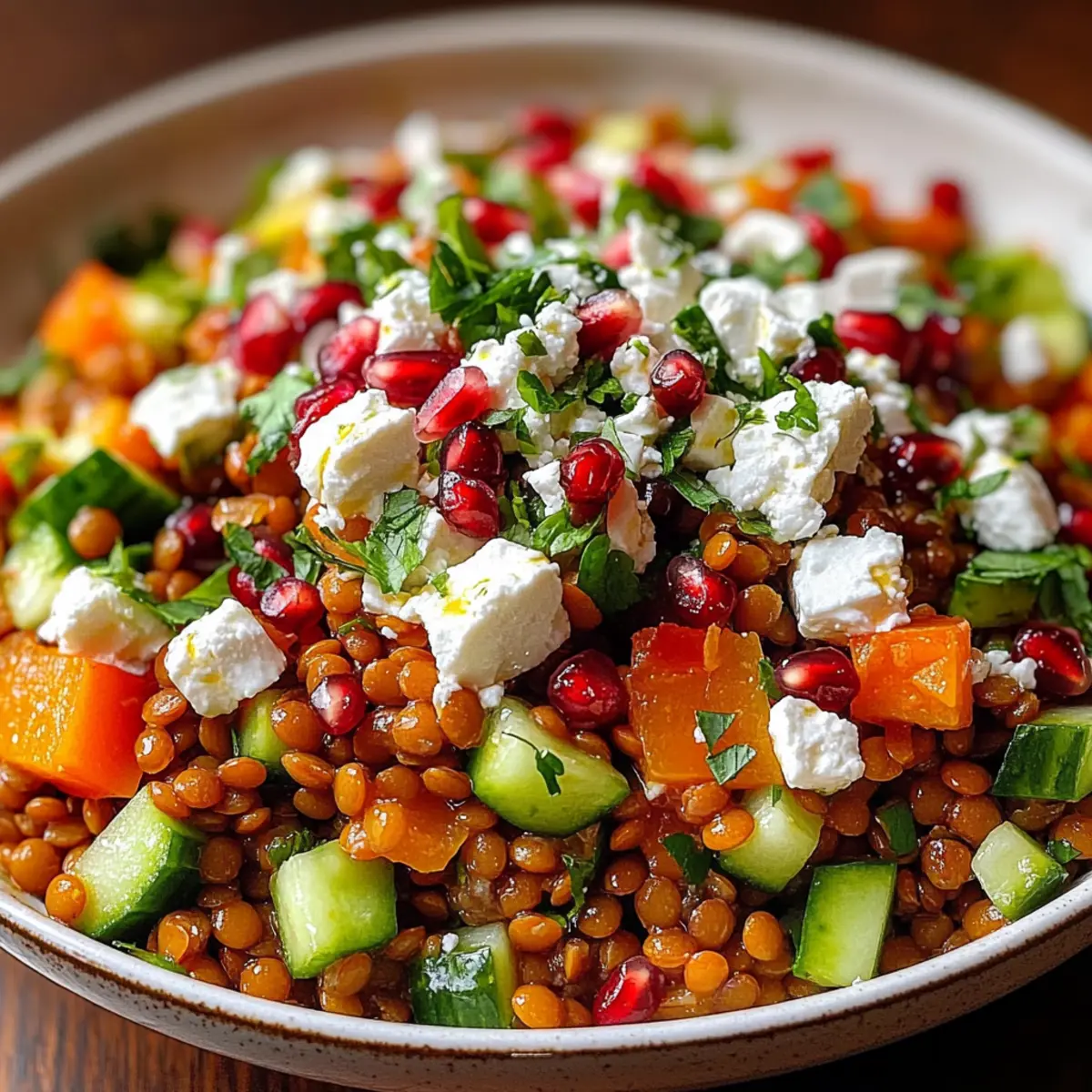 Fresh Lentil Salad with Feta