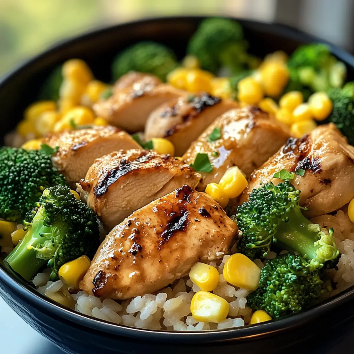 HA¤hnchen Reis Pfanne mit Brokkoli und Mais r1roeg