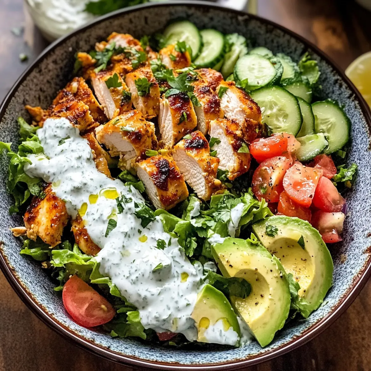 Hähnchen Tzatziki Schüssel