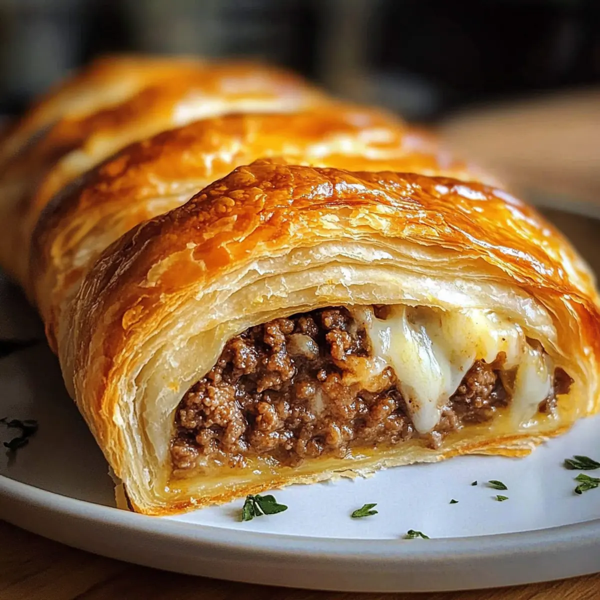 Hackfleisch KA¤se BlA¤tterteig