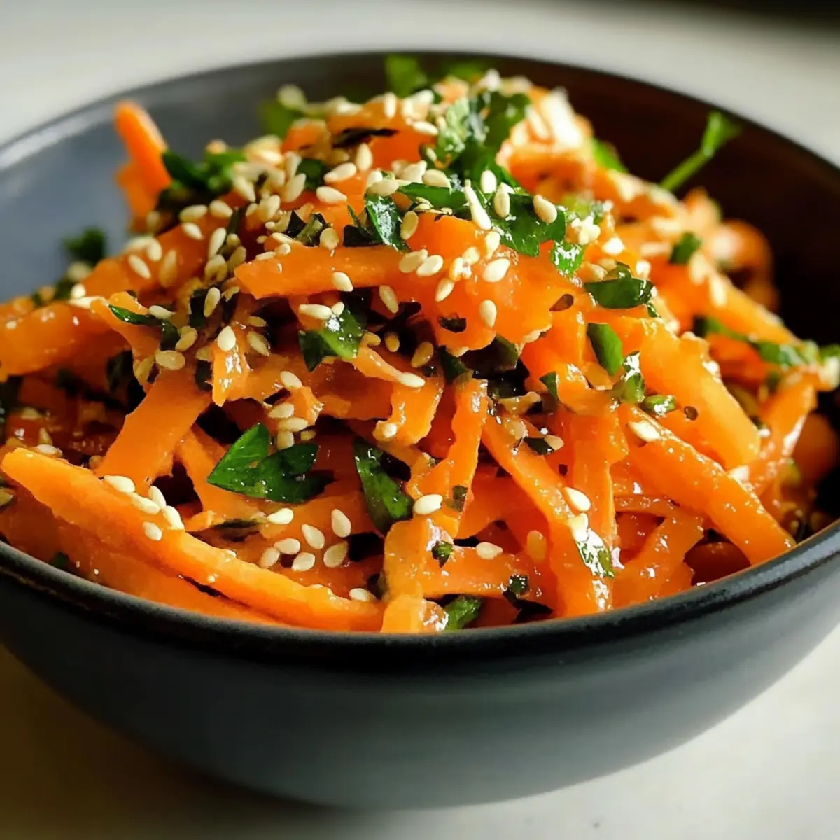 Karottensalat mit Ingwer-Sesam-Dressing