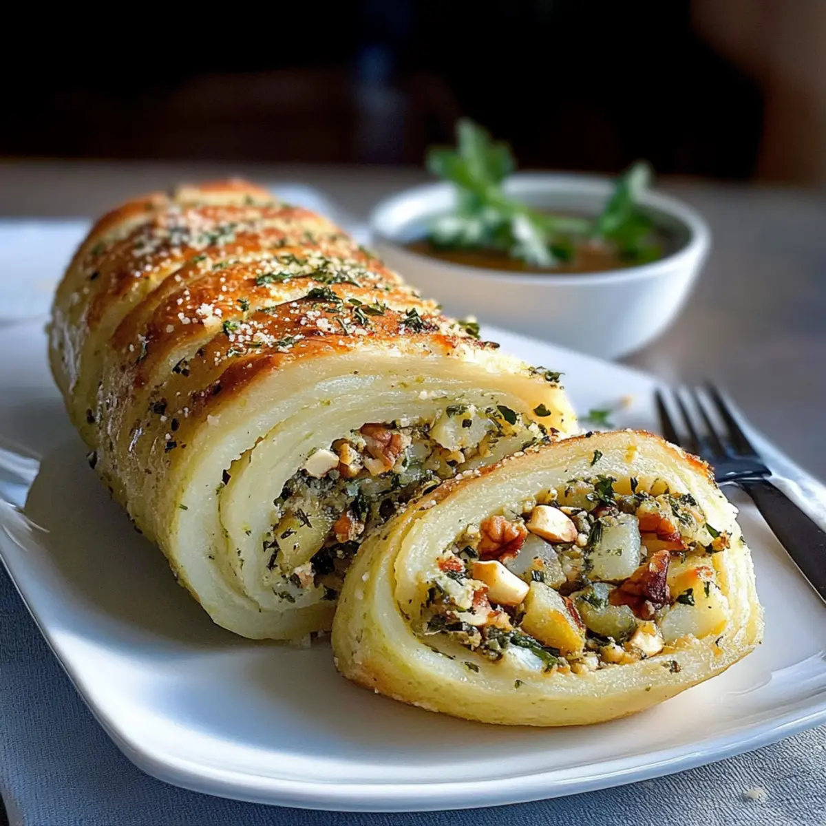 Kartoffel Parmesan Rolle mit KrA¤uter Nuss FA¼llung kvvjre