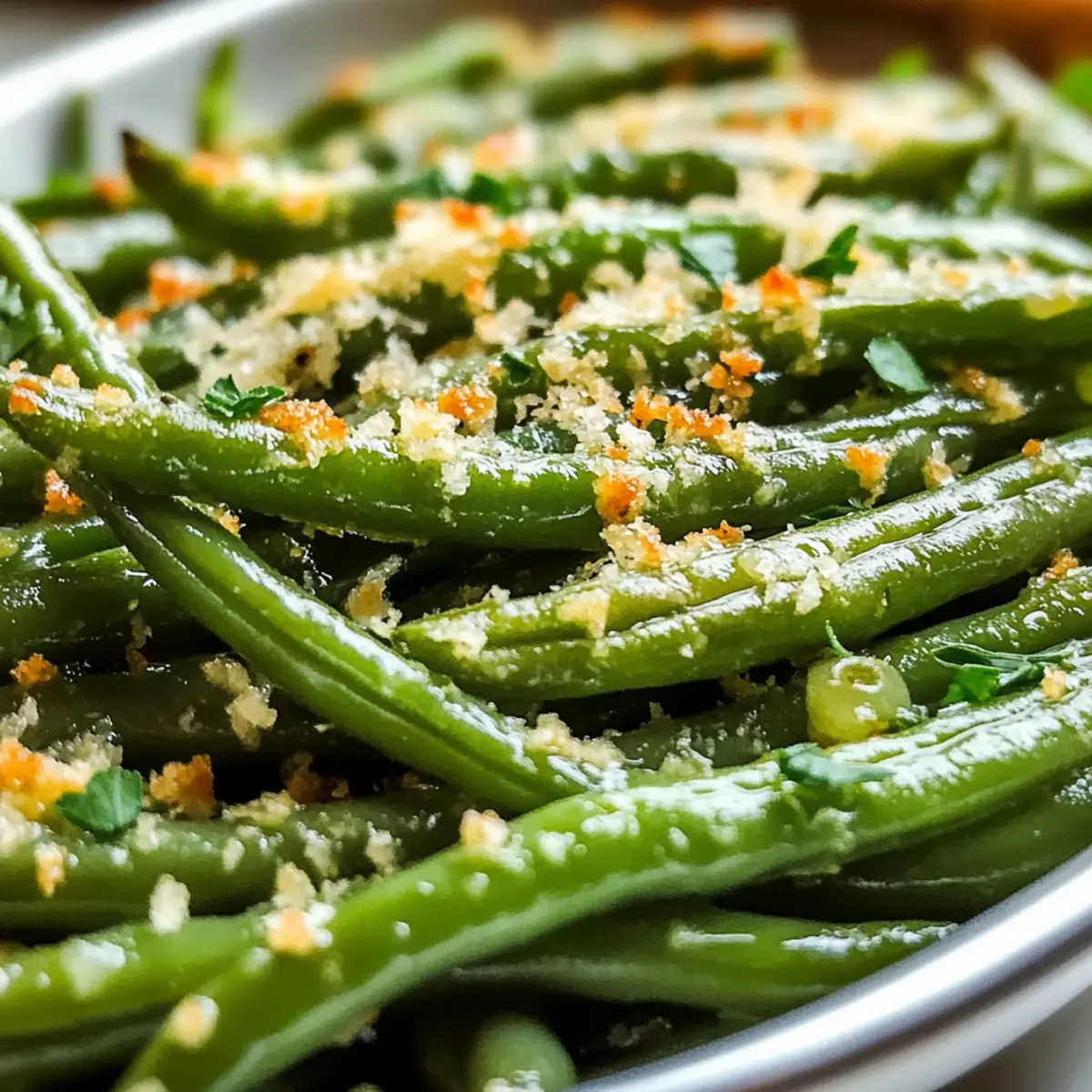 Knoblauch Parmesan gerA¶stete grA¼ne Bohnen y1obyp