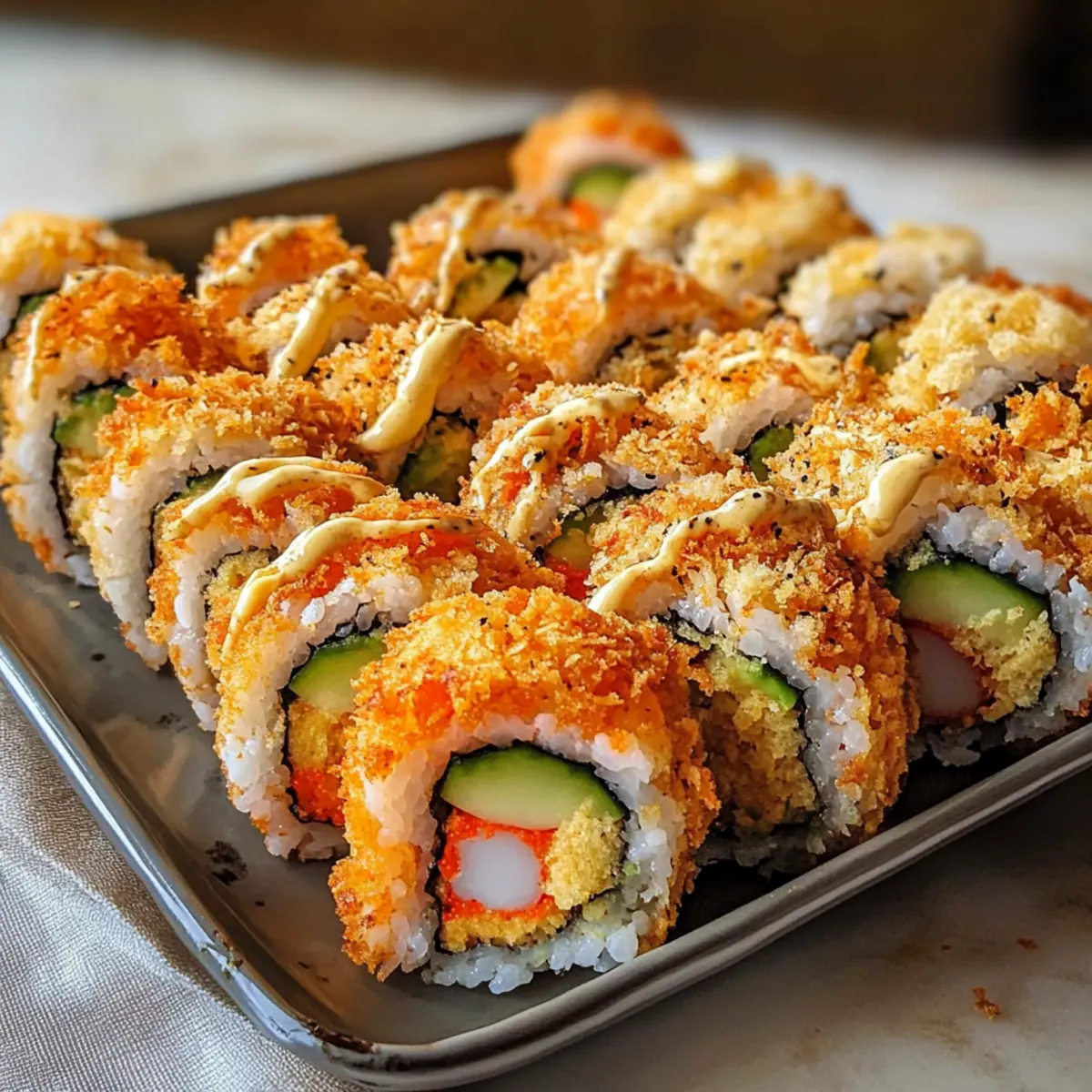 Knusprige frittierte Sushi Rollen