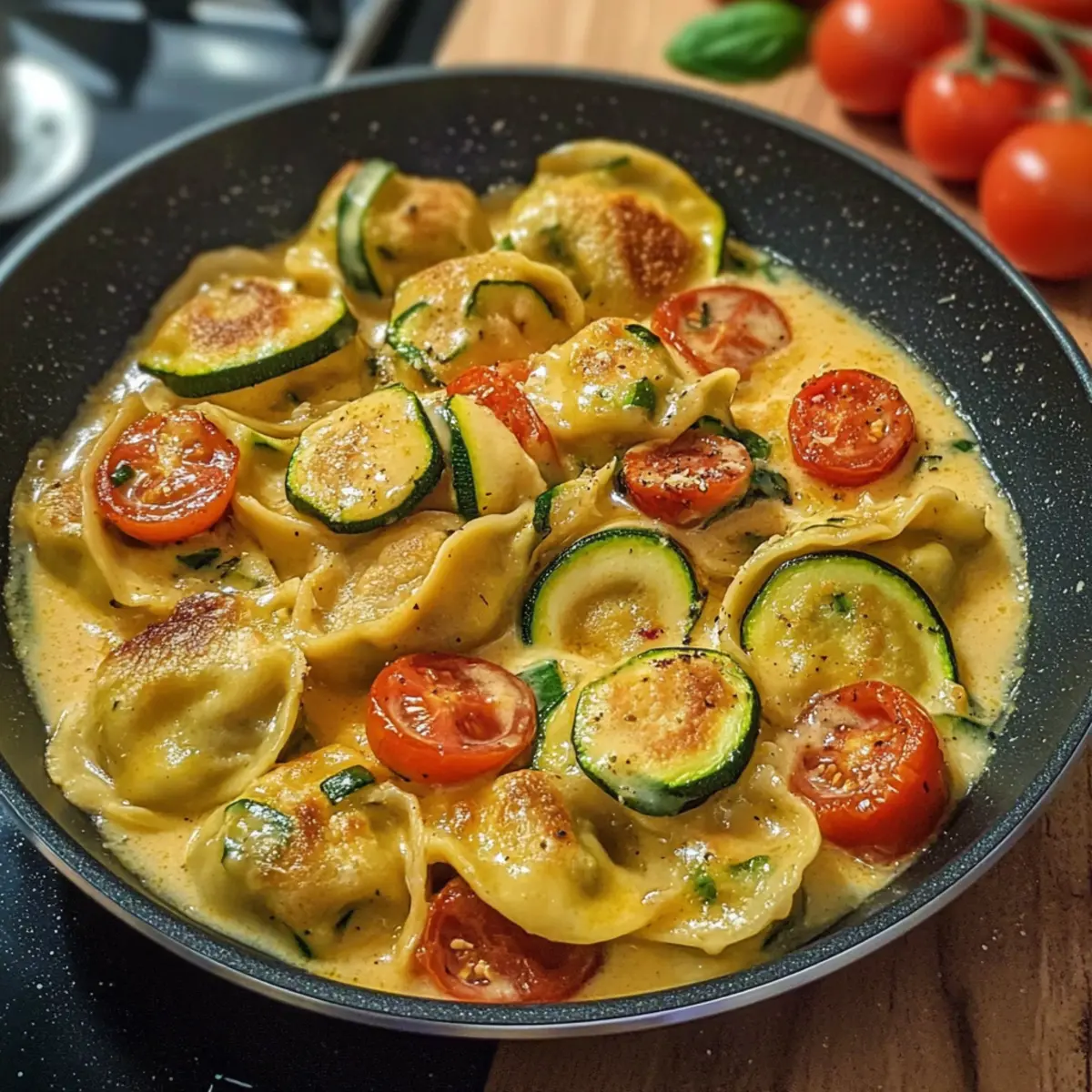 Maultaschen mit Zucchini und Tomaten lf5mfi
