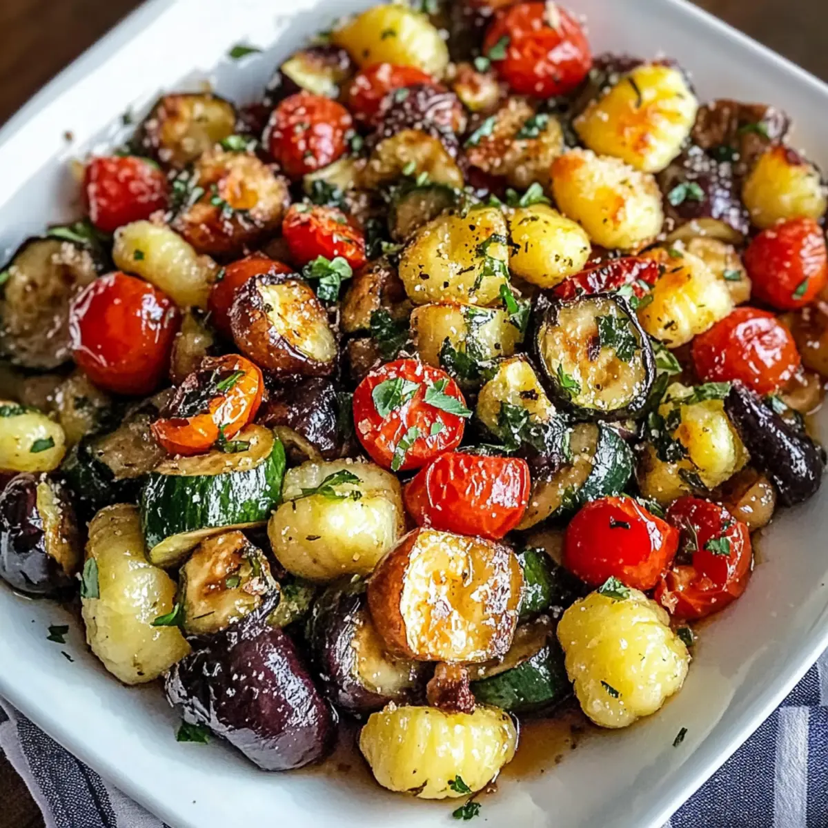 Geröstetes Gemüse mit Gnocchi