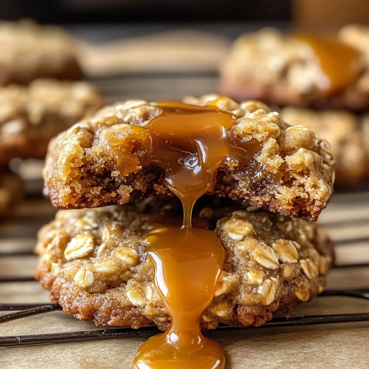 Saftige Karamell-Haferflocken-Cookies