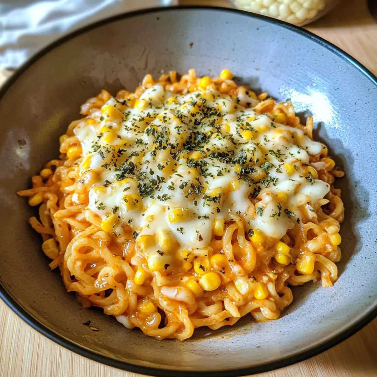 Spicy Noodles With Korean Corn Cheese b9olpv