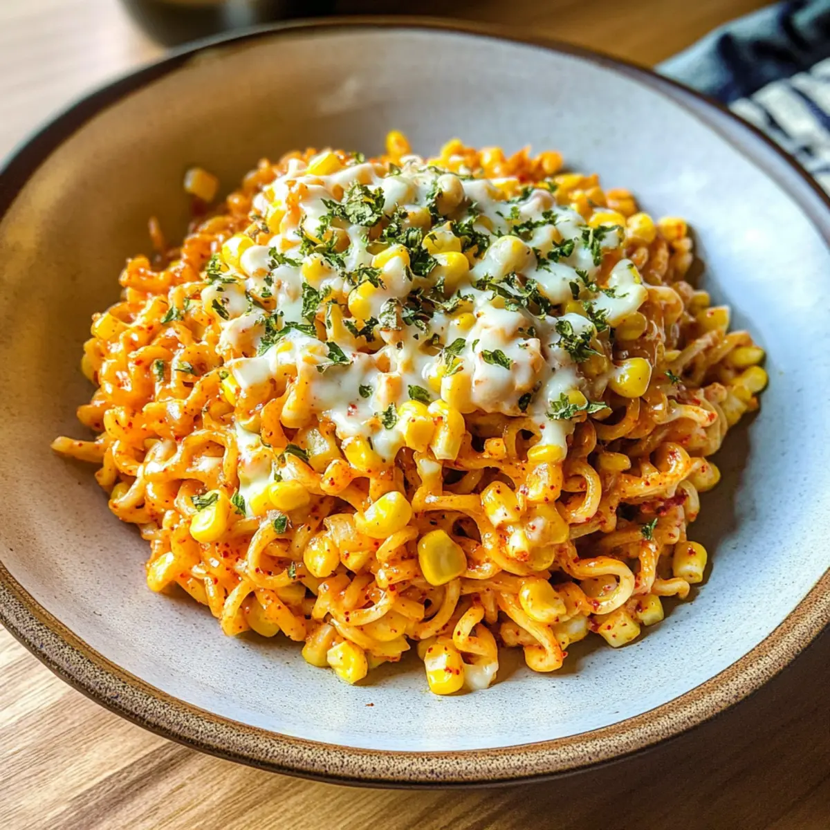 Spicy Noodles With Korean Corn Cheese cpc6l3