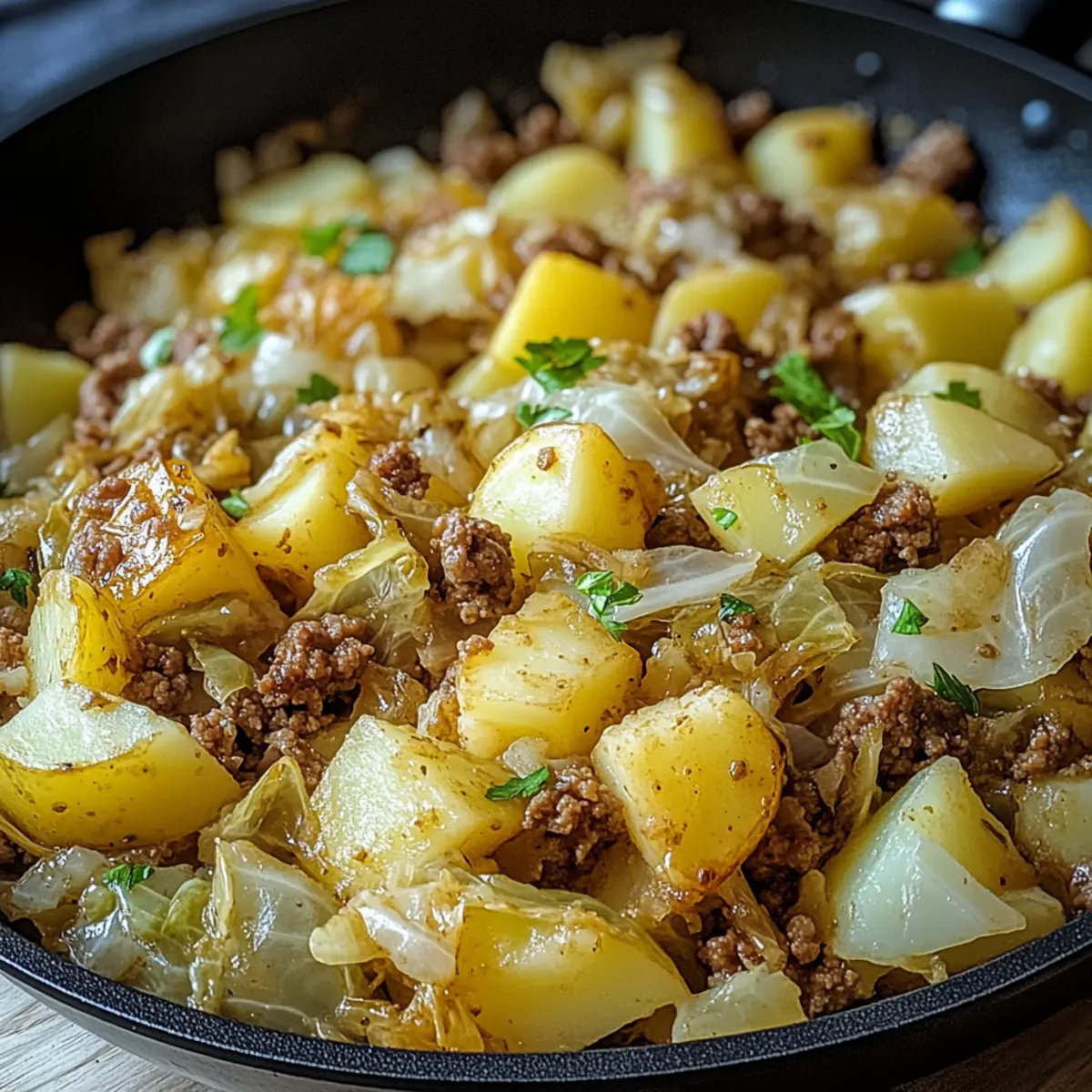 Spitzkohl Kartoffel Pfanne mit Hackfleisch bgzn9i