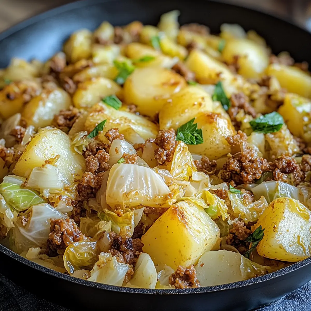 Spitzkohl-Kartoffel-Pfanne mit Hackfleisch