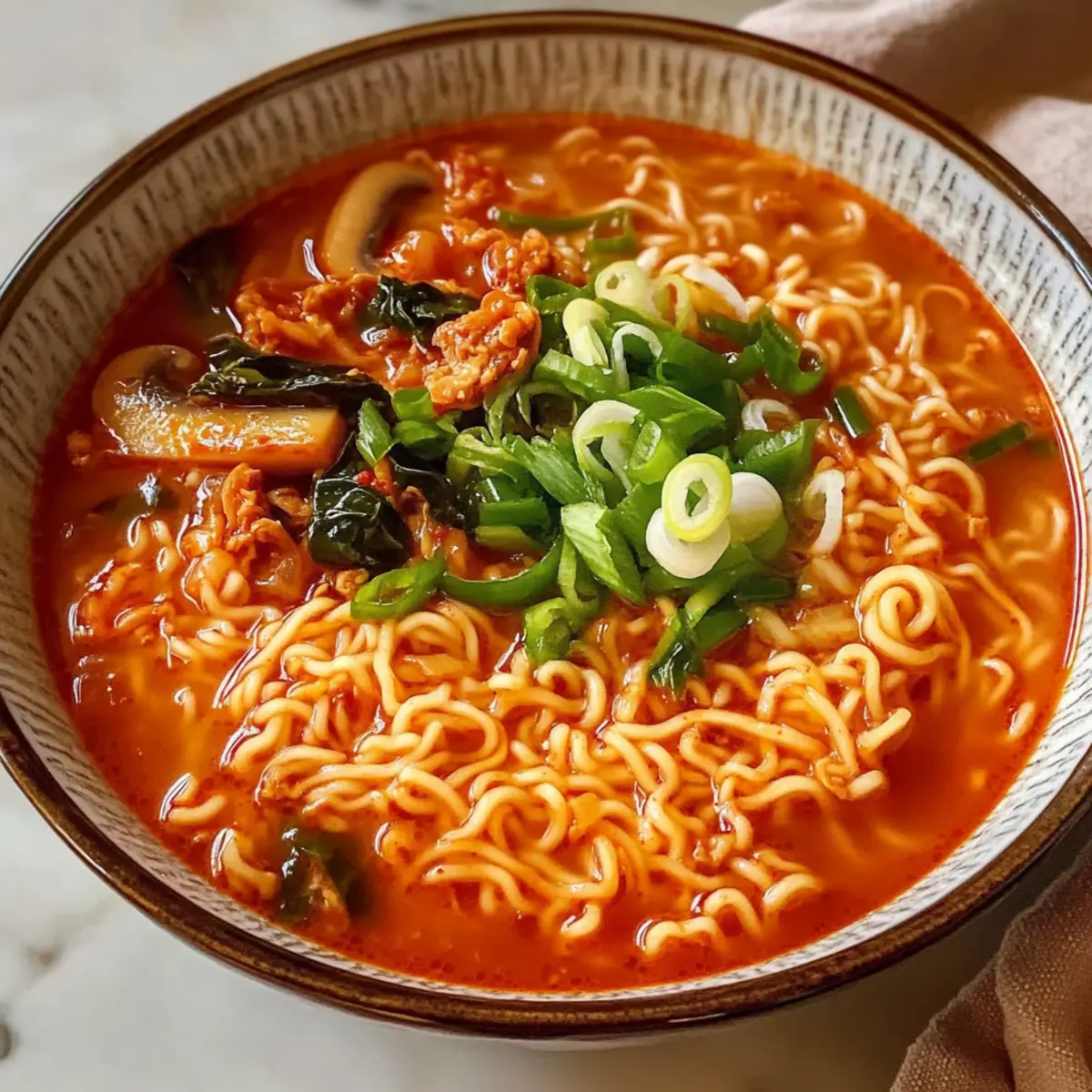 Authentische Kimchi Ramen Nudeln