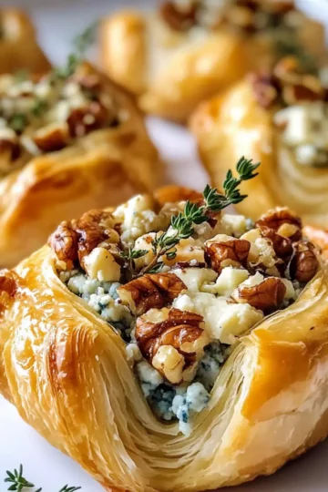 Blauschimmelkäse, Walnüsse und Thymian Zupf-Puffteig-Wirbel Rezept