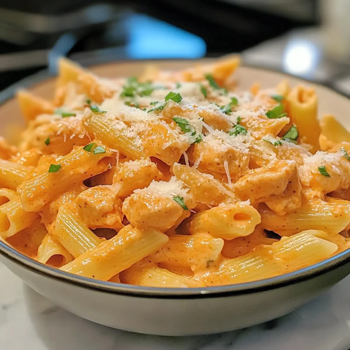 Buffalo-Hähnchen-Pasta Rezept Zutaten: - 300g Hähnchenbrust - 200g Pasta - 100ml Buffalo-Sauce - 1 Zwiebel - 2 Knoblauchzehen - 100g Frischkäse - 50g Cheddar-Käse - 2 EL Olivenöl - Salz - Pfeffer - Petersilie zum Garnieren Anleitung: 1. Hähnchenbrust in Stücke schneiden. 2. Pasta nach Packungsanweisung kochen. 3. Olivenöl in einer Pfanne erhitzen, Zwiebel und Knoblauch anbraten. 4. Hähnchen hinzufügen und anbraten, bis es durchgegart ist. 5. Buffalo-Sauce und Frischkäse hinzufügen und gut umrühren. 6. Gekochte Pasta unter die Hähnchenmischung heben. 7. Mit Cheddar-Käse bestreuen und kurz überbacken. 8. Mit Salz, Pfeffer und Petersilie abschmecken.