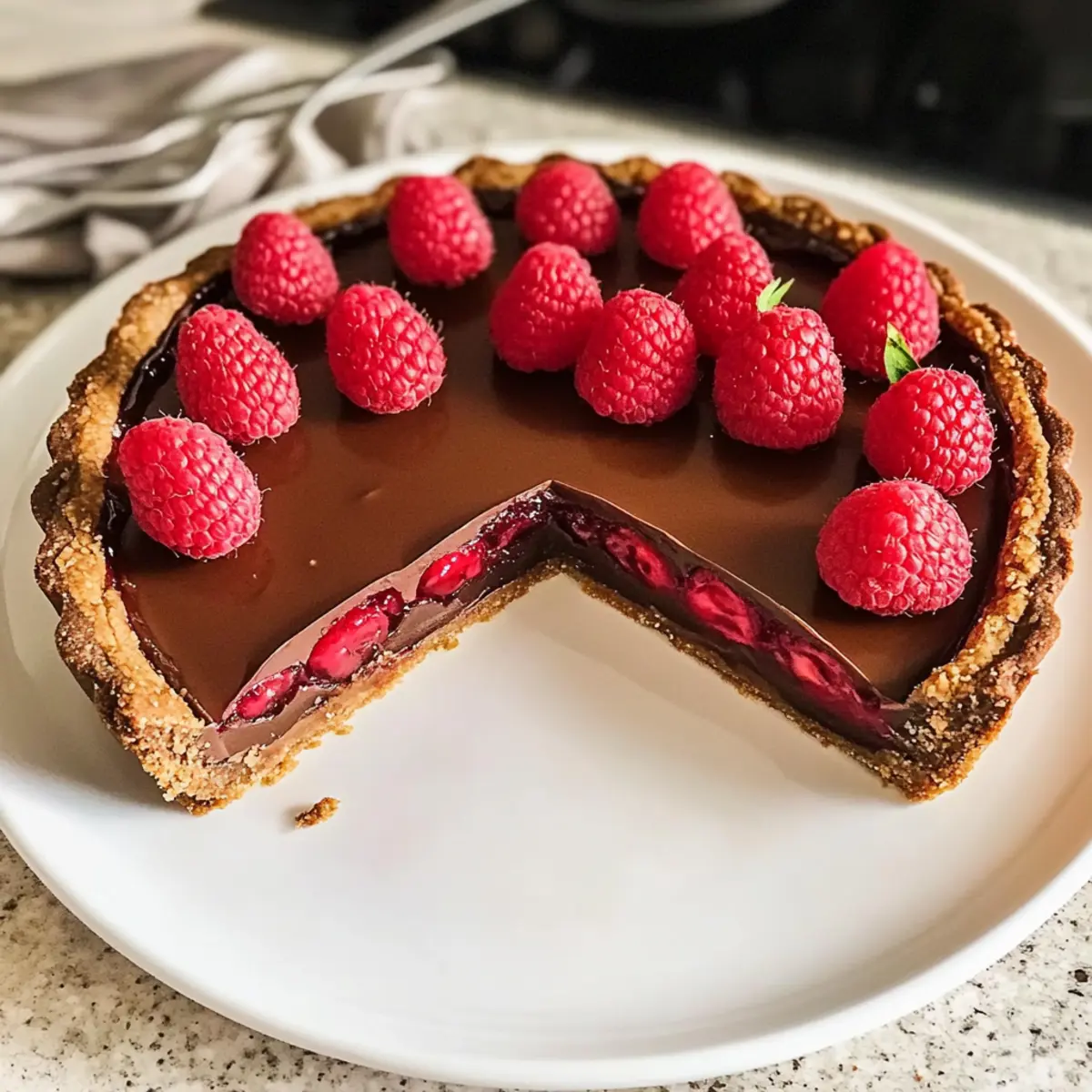 Chocolate Raspberry Tart atveme