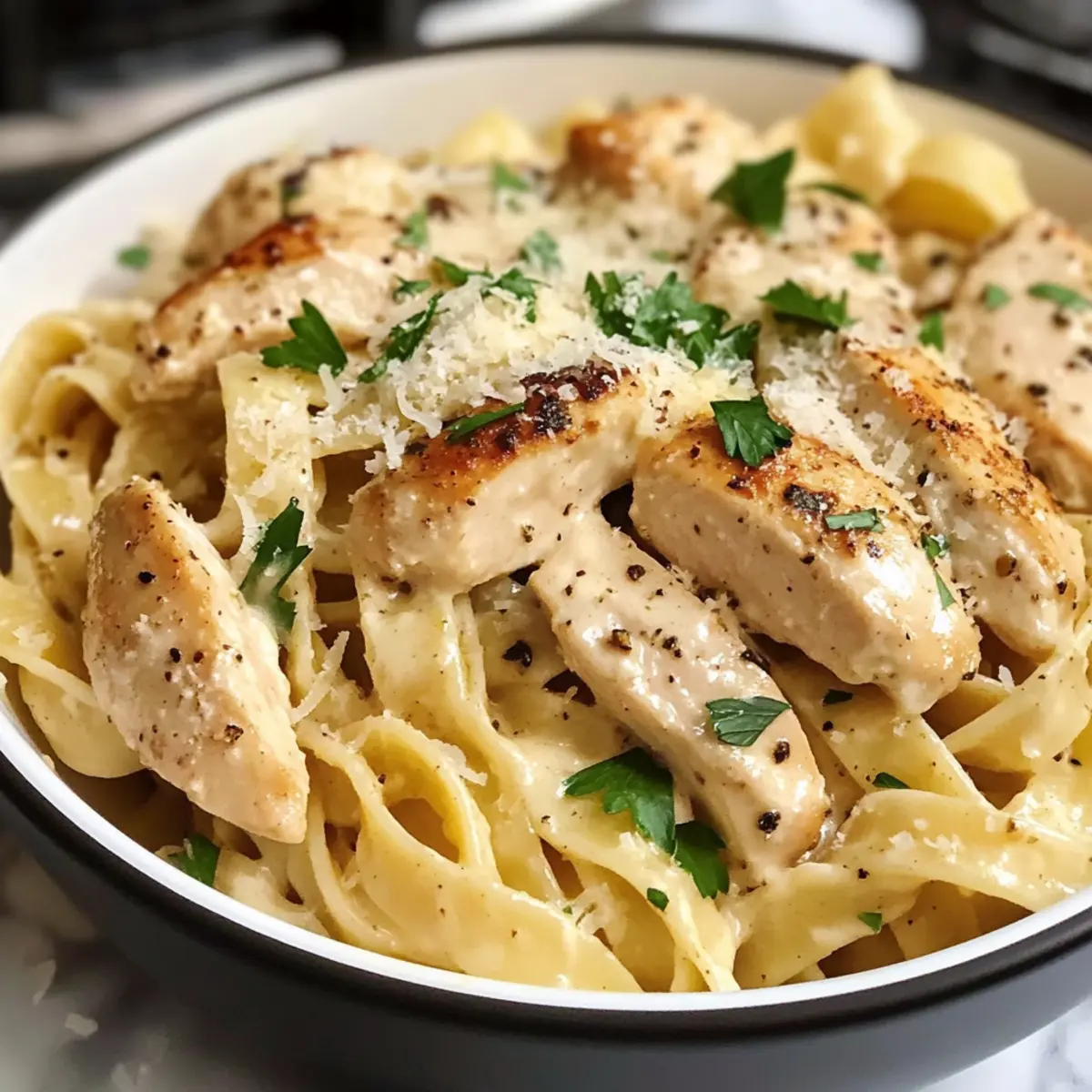 Cremige Knoblauch HA¤hnchen Pasta Rezept y8pnjn