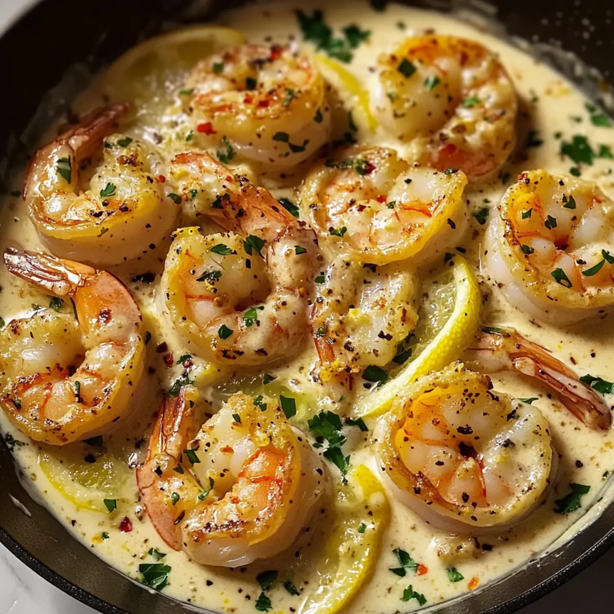 Cremige Zitronen-Parmesan-Garnelen