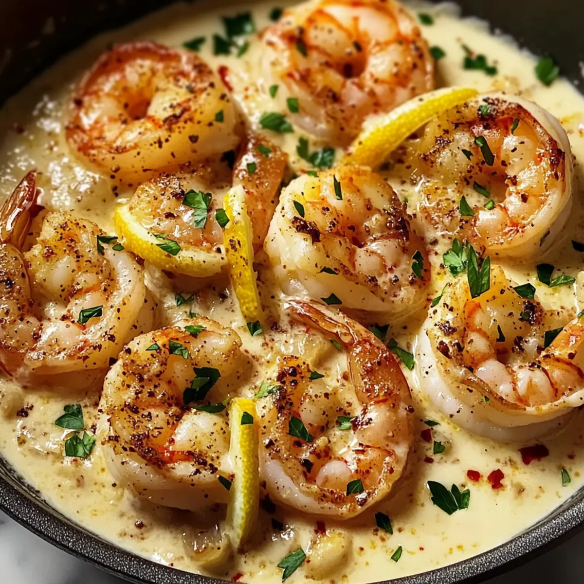 Cremige Zitronen Parmesan Garnelen zjrzvm