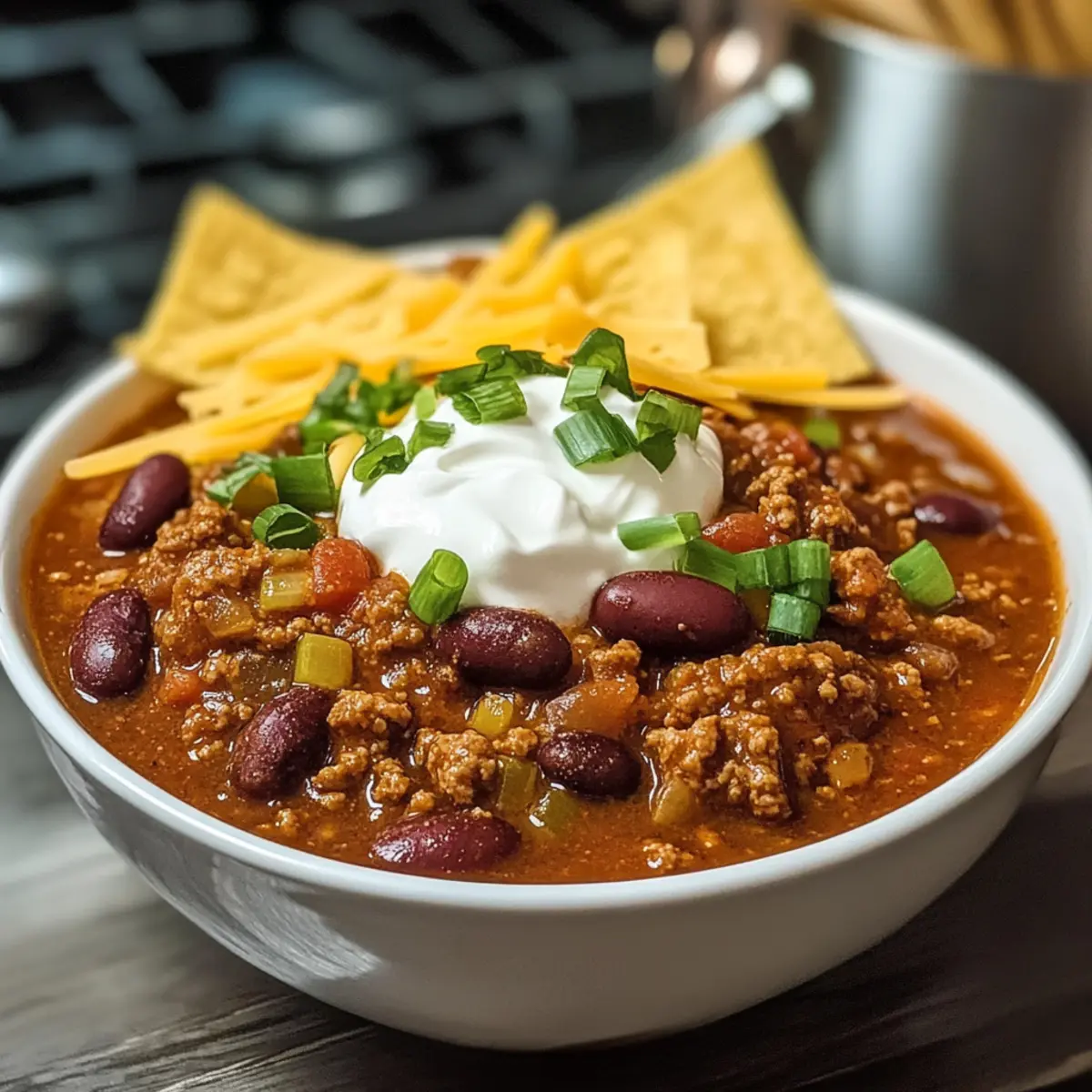 Crockpot Chili mit Rinderhackfleisch und Bohnen