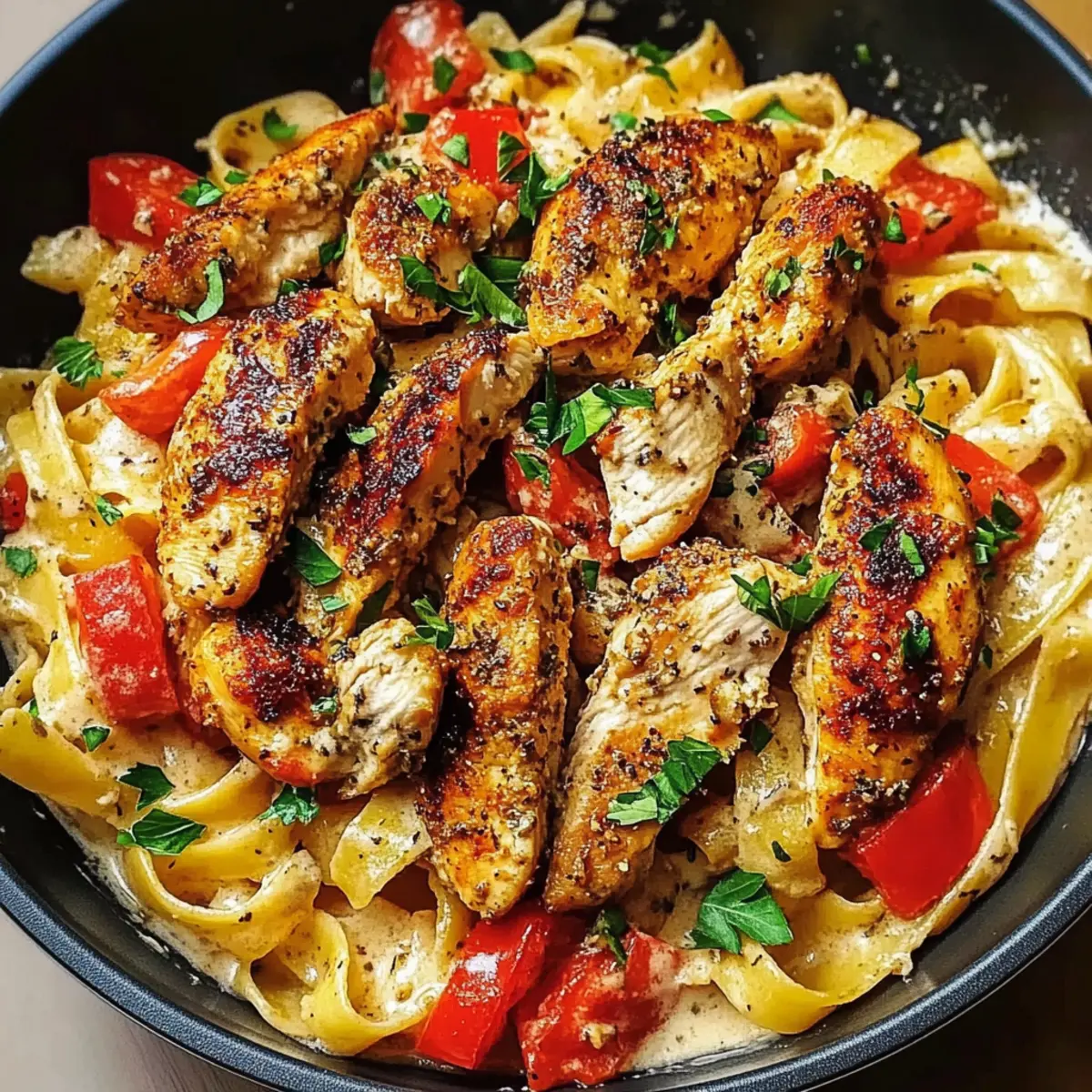 Einfache cremige Cajun HA¤hnchen Pasta Rezept ddgnbc