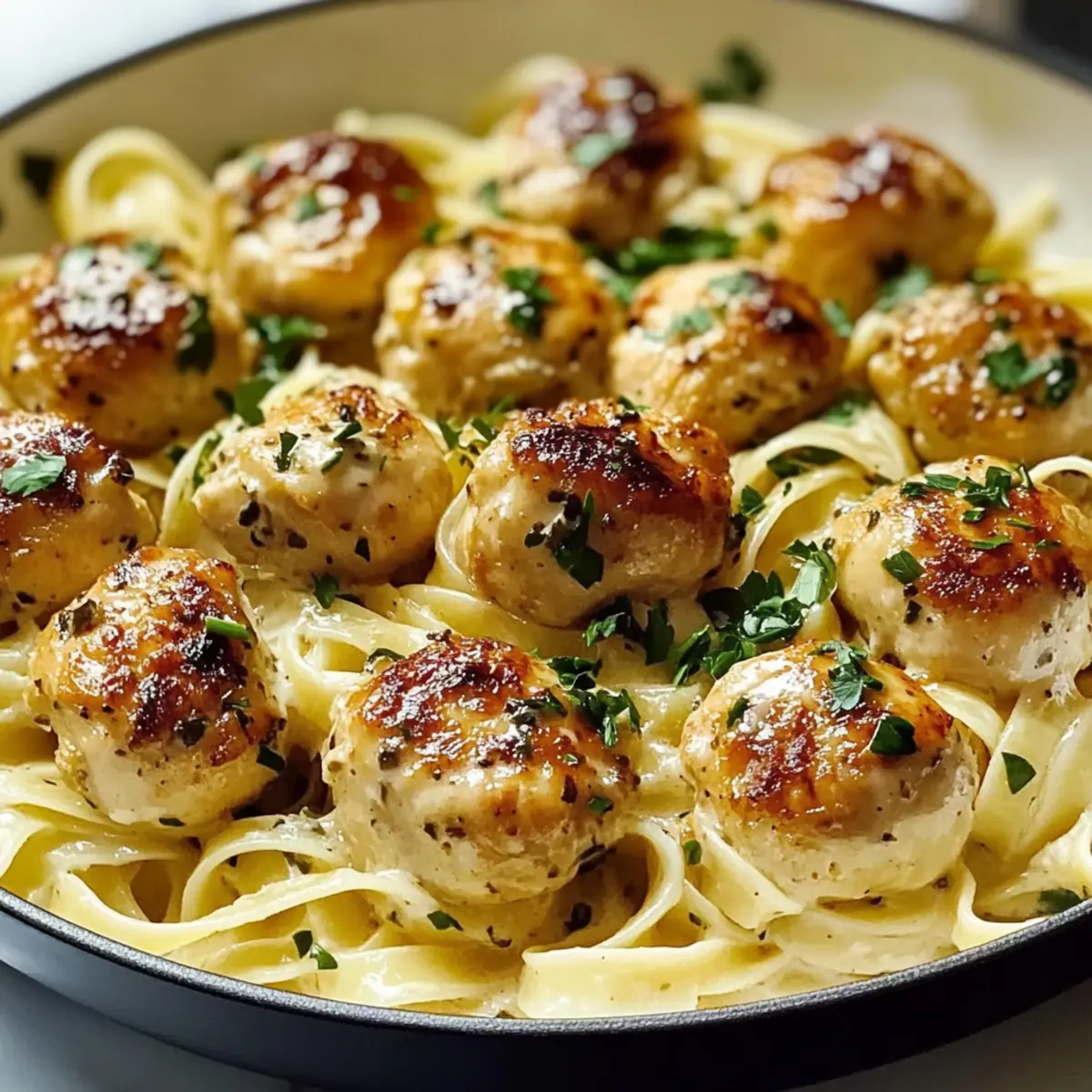 Garlic Butter Chicken Bites with Creamy Parmesan Pasta Recipe ihlbnu