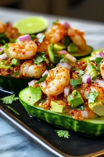 Garnelen-Avocado-Gurken-Boote