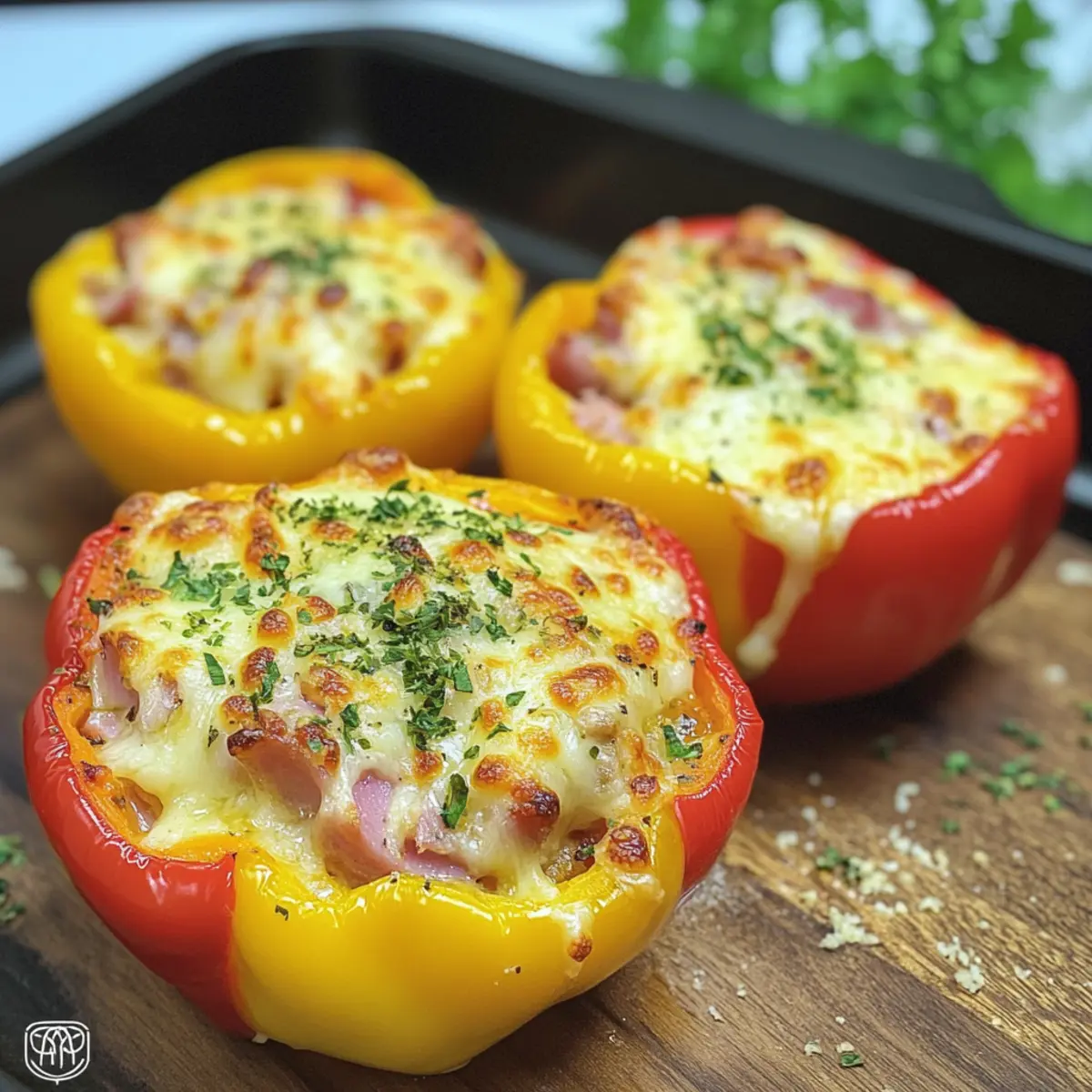 GefA¼llte Paprika im Pizza Style Low Carb Rezept co2ig6