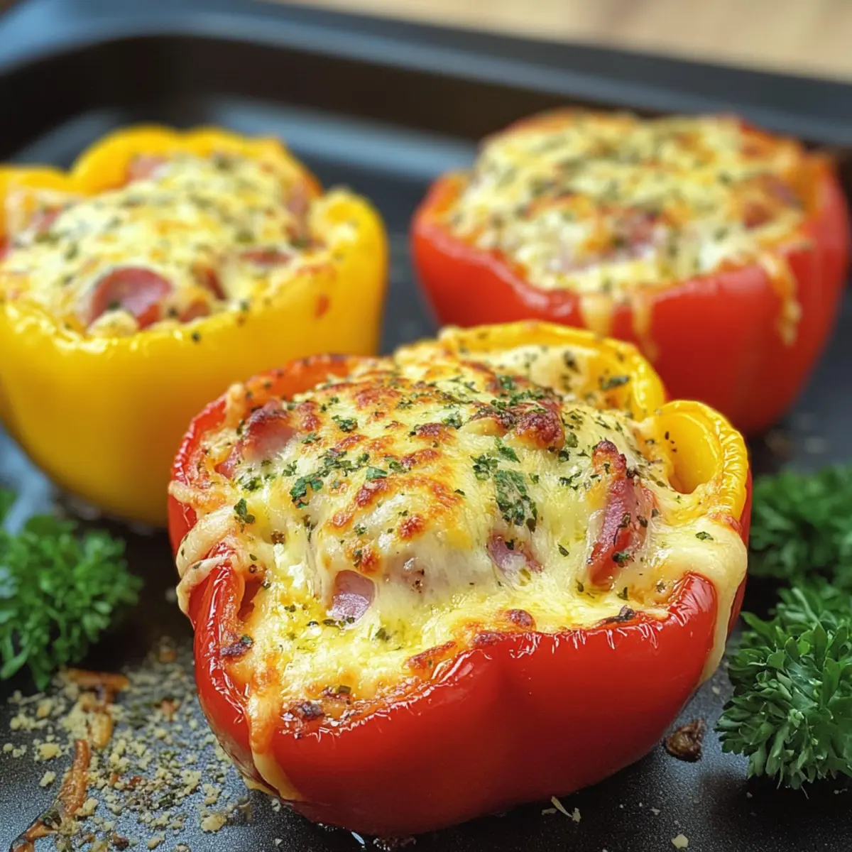 GefA¼llte Paprika im Pizza Style Low Carb Rezept d4farw