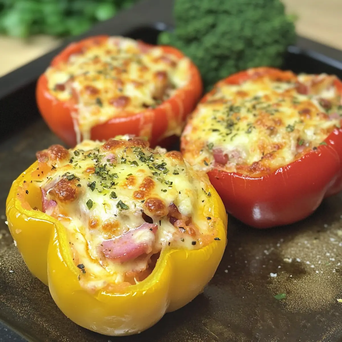 Gefüllte Paprika im Pizza-Stil – Low-Carb-Rezept