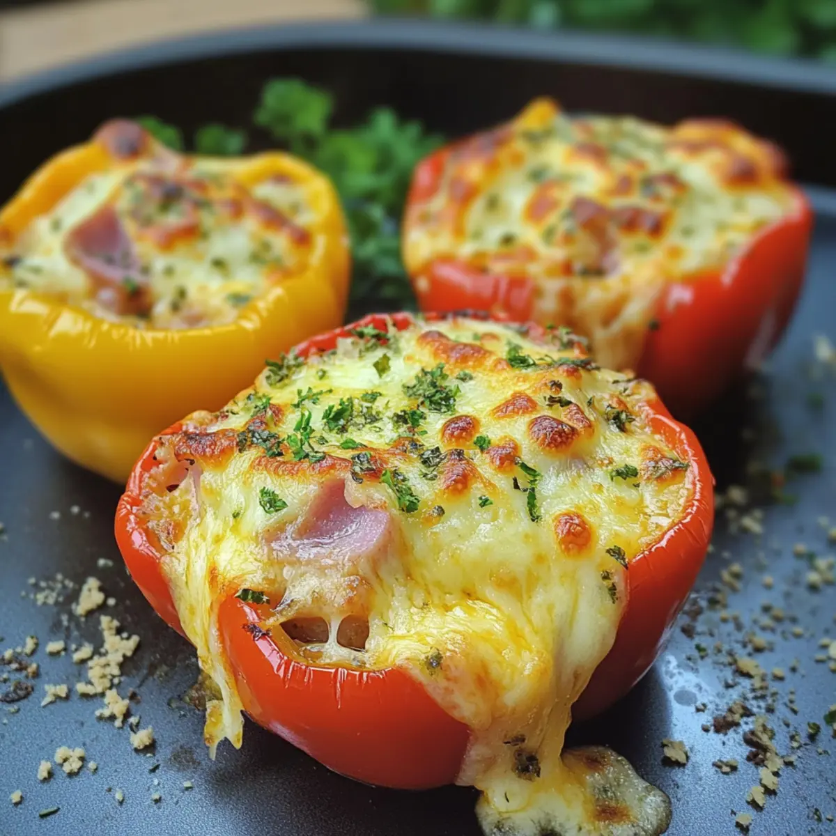 GefA¼llte Paprika im Pizza Style Low Carb Rezept pnb5j5