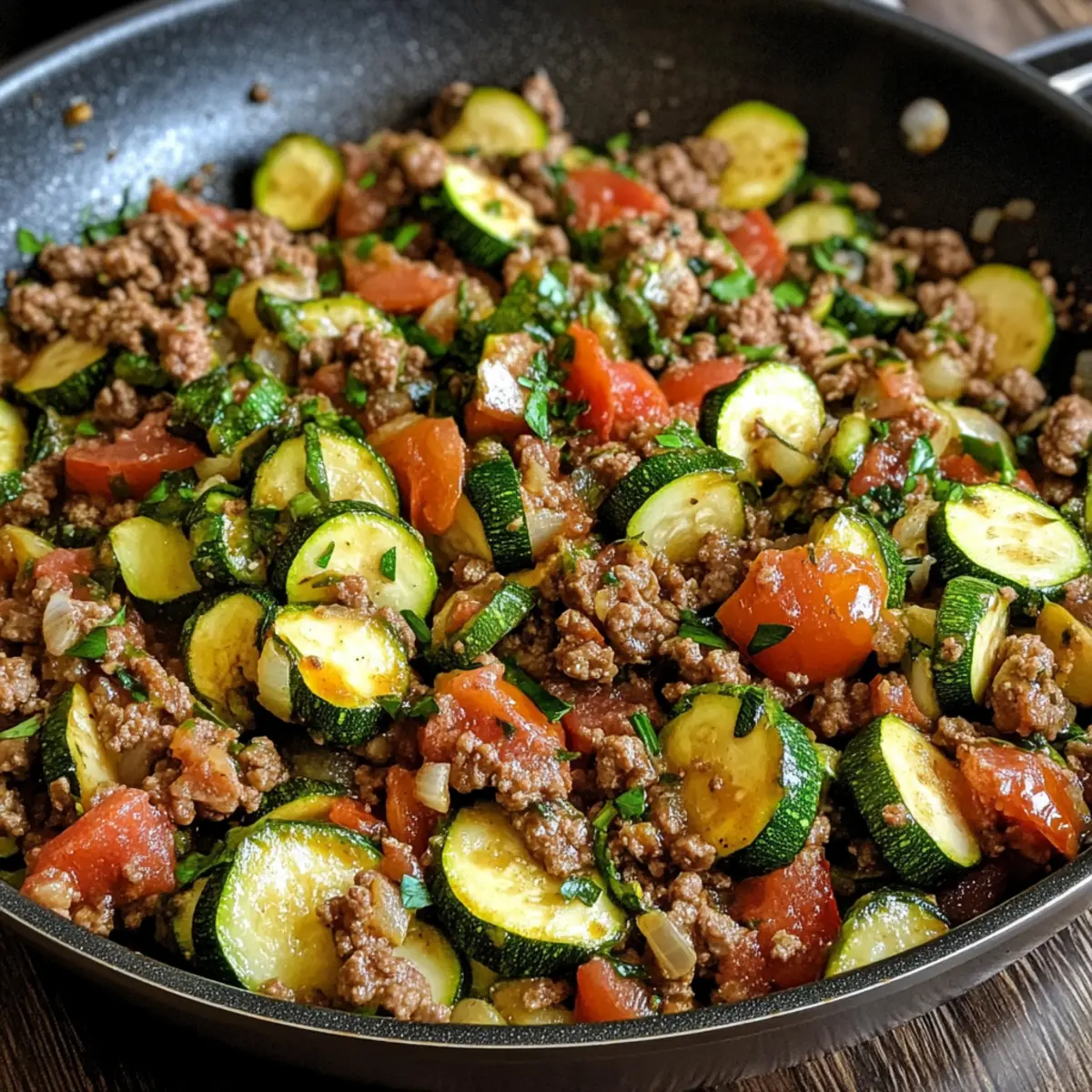 Ground Beef and Zucchini Skillet d3ujr3