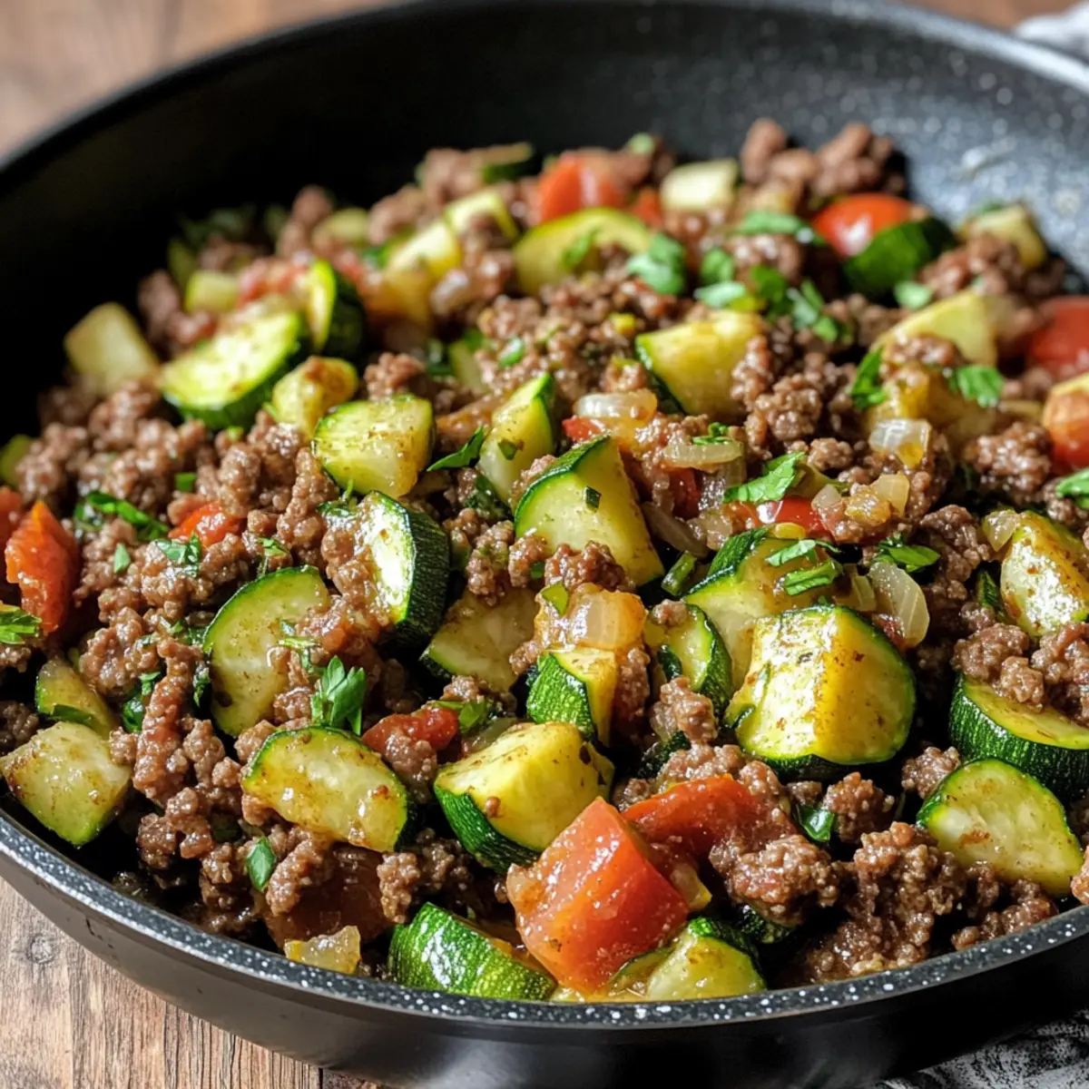 Hackfleisch und Zucchini Pfanne