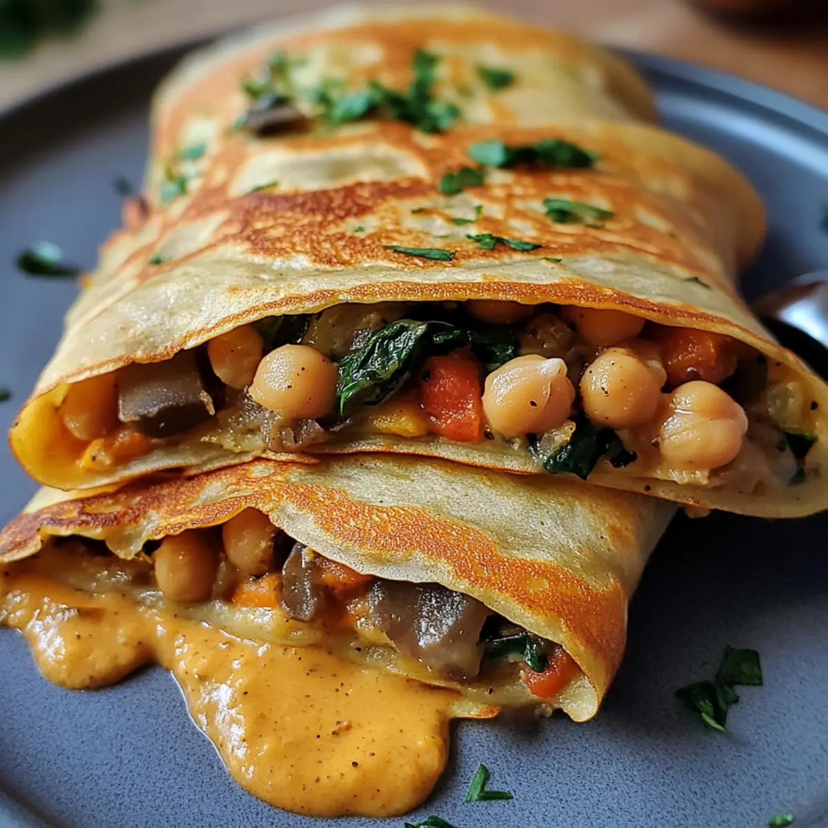 Herzhafte Crepes mit Gemüsefüllung