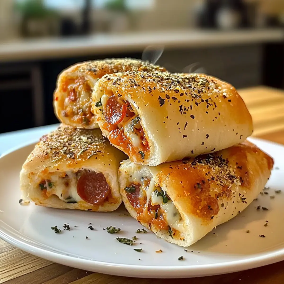 Hohe Protein-Pepperoni-Pizza-Rollen