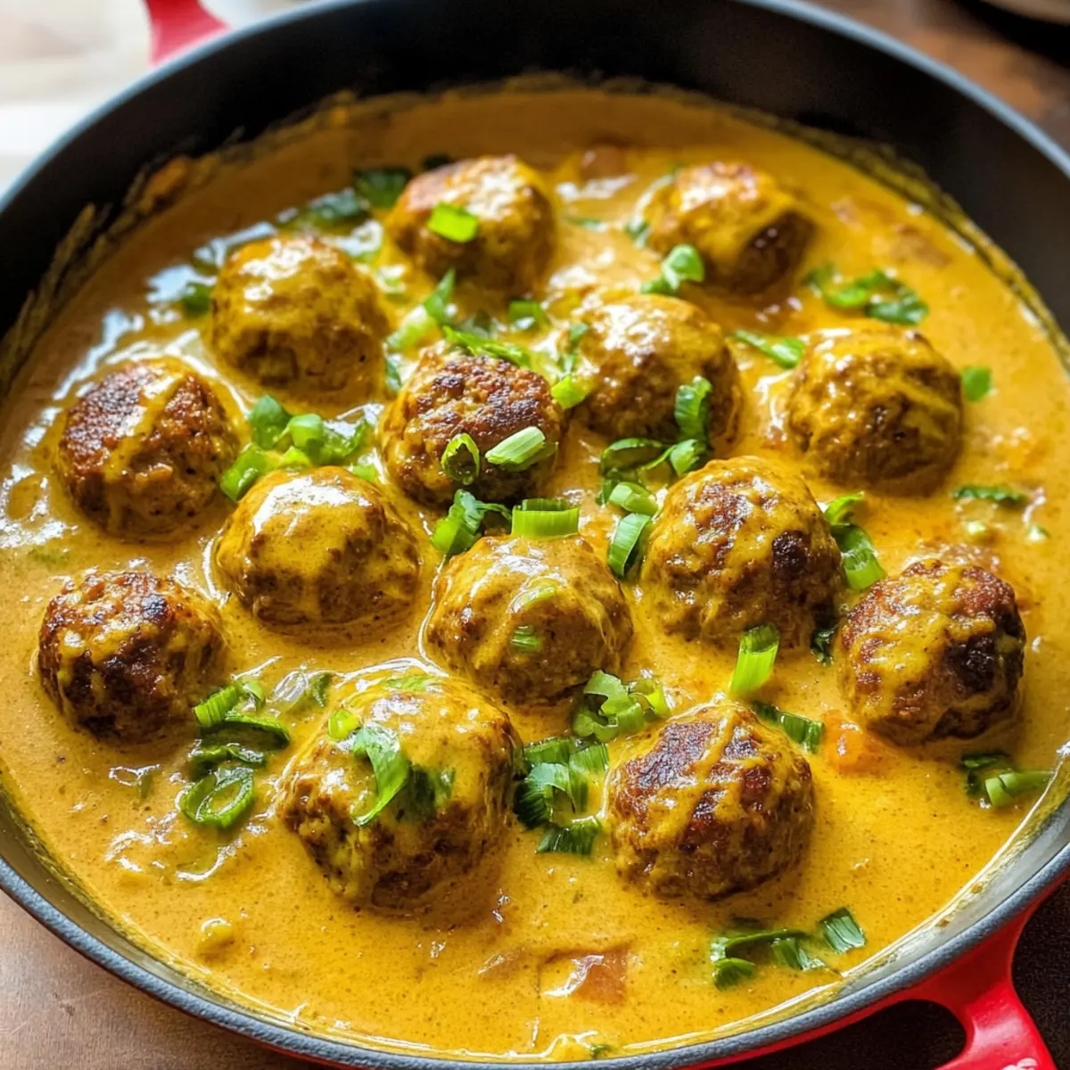 Jerk Meatballs In Coconut Curry Sauce hcbsru