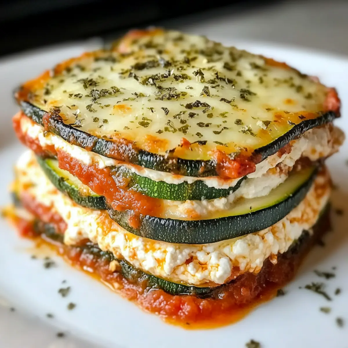 Layered Zucchini Ricotta Melts with Marinara Recipe iof903