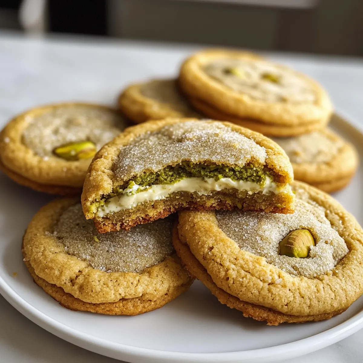 Mit Pistaziencreme gefA¼llte Kekse cf9oge