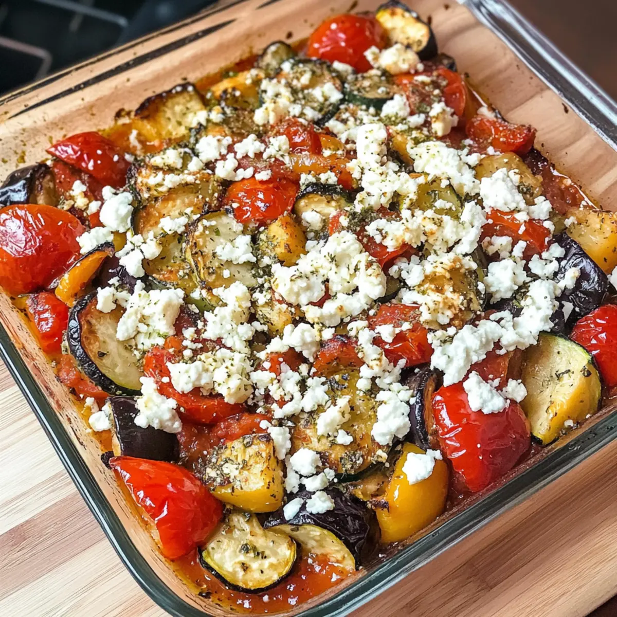 Ofen Ratatouille mit Feta Vegetarisches Low Carb Gericht lfdcqm
