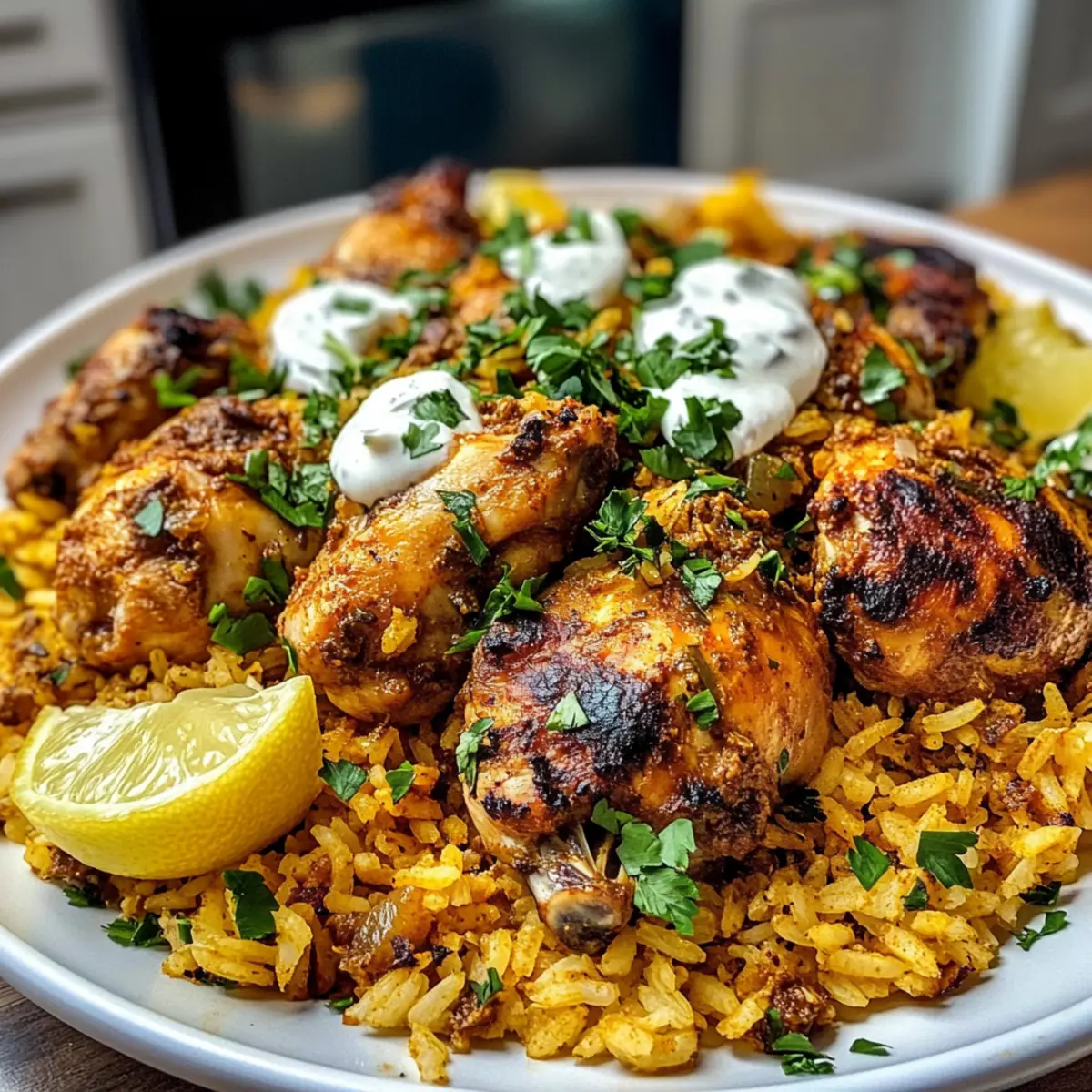 Ein-Topf-Shawarma-Hühnchen und Reis