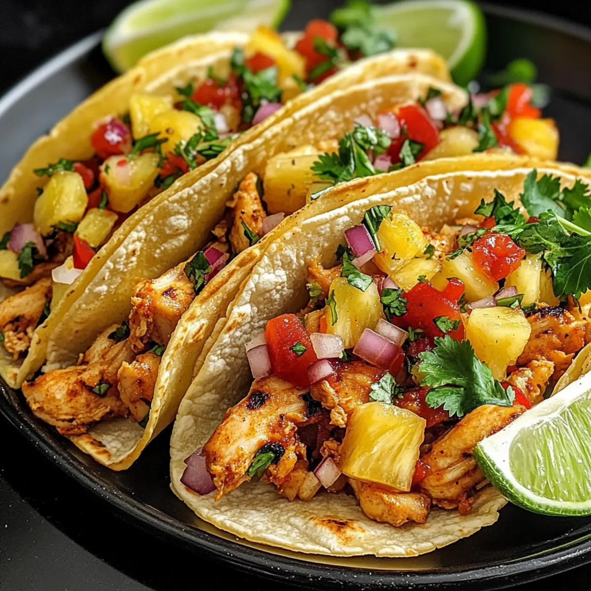 Ananas-Hühnchen-Tacos
