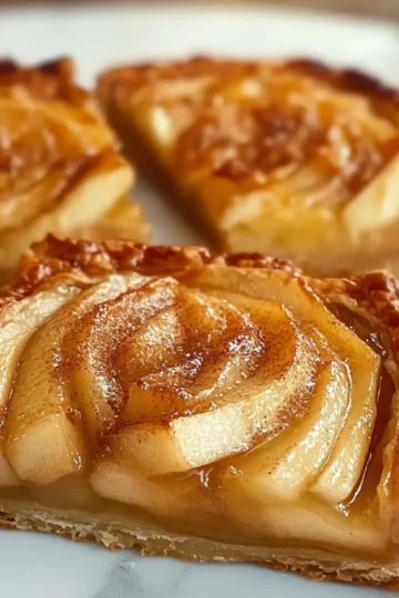 Blätterteig-Apfel-Tarte Rezept Zutaten: - Blätterteig - Äpfel - Zucker - Zimt - Butter - Zitronensaft - Ei - Mandelblättchen Anleitung: 1. Blätterteig ausrollen und in eine Tarteform legen. 2. Äpfel schälen, entkernen und in Scheiben schneiden. 3. Äpfel mit Zucker, Zimt und Zitronensaft vermischen. 4. Äpfel gleichmäßig auf dem Blätterteig verteilen. 5. Butter in kleine Stücke schneiden und auf die Äpfel legen. 6. Tarte im vorgeheizten Ofen bei 200 Grad backen. 7. Ei in einer Schüssel verquirlen und den Rand der Tarte damit bestreichen. 8. Mandelblättchen darüber streuen und weiterbacken, bis die Tarte goldbraun ist. 9. Abkühlen lassen und servieren.