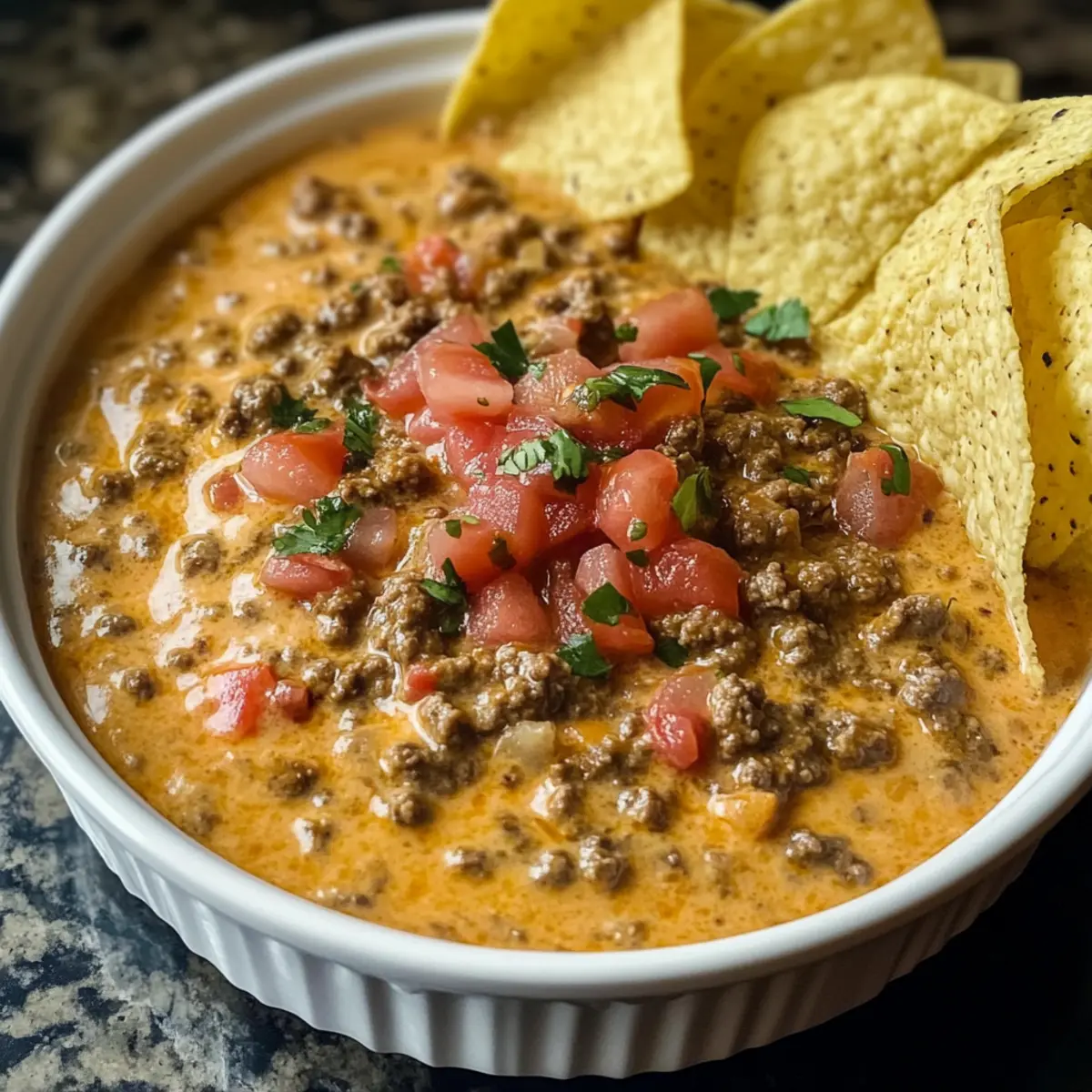 Rotel-Dip mit gemahlenem Rindfleisch