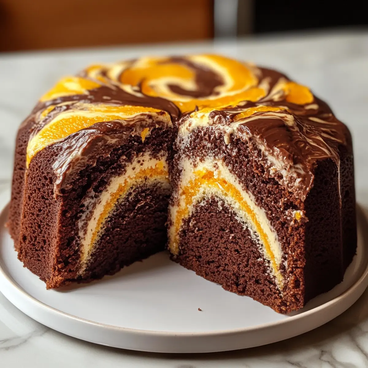 Schokoladen Orangen Marmorkuchen l3du5l