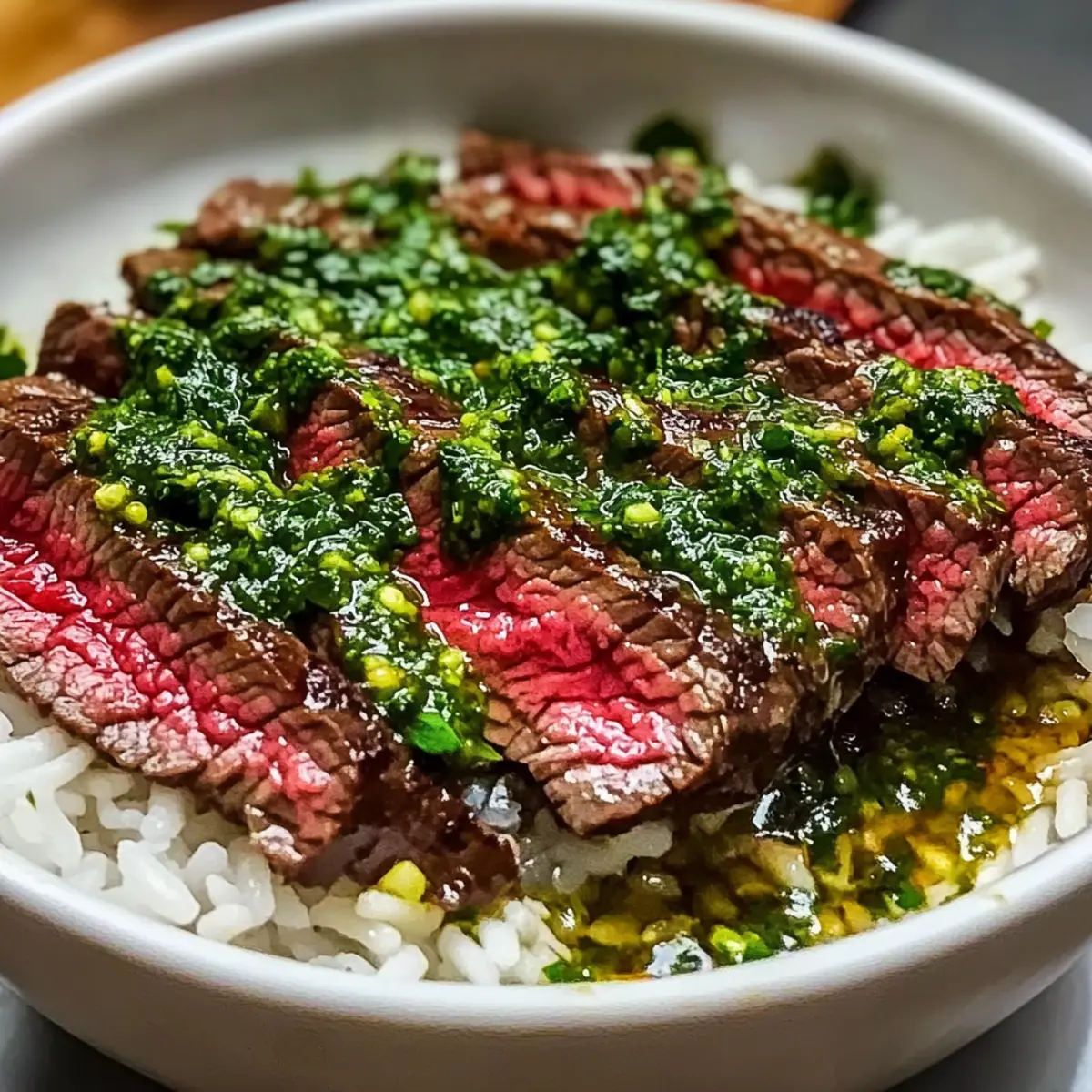 Skirt Steak Rice Bowls with Chimichurri Sauce Recipe ygnlok